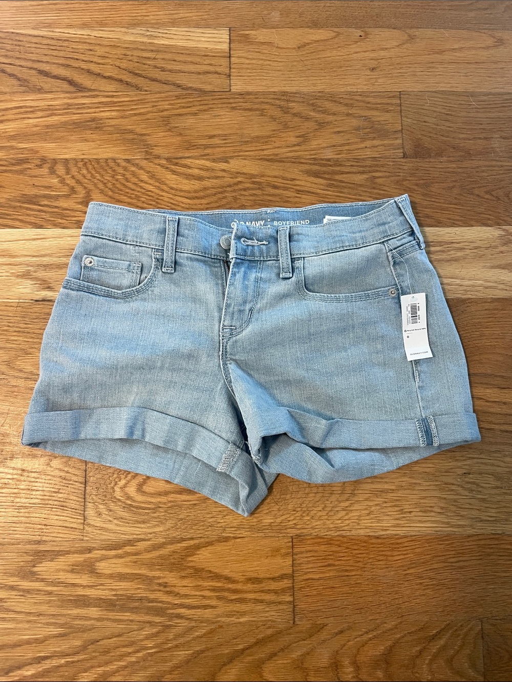 Old Navy Light Blue Cuffed Boyfriend Denim Shorts - Women's